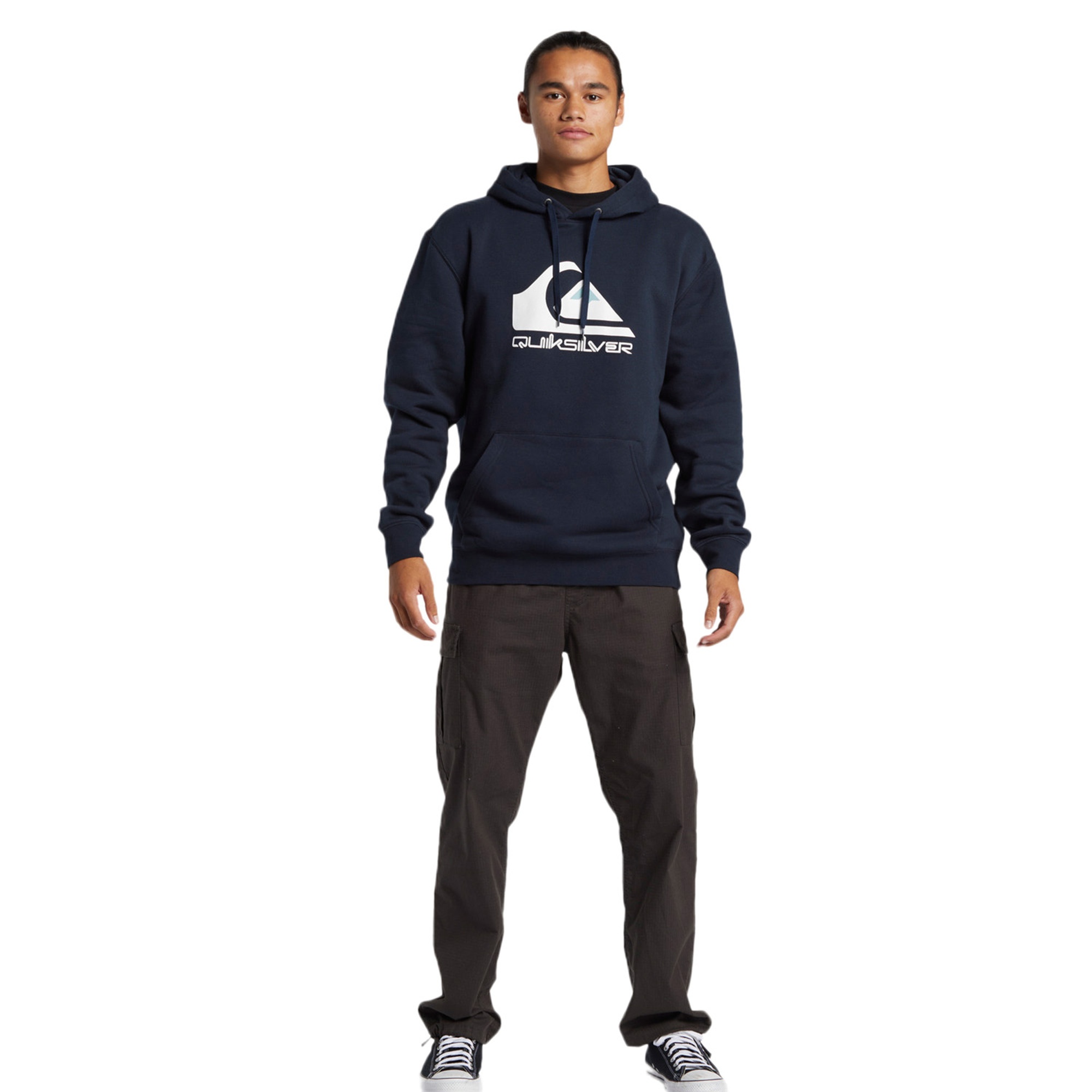 Quiksilver Big Logo Hoodie Erkek Mavi Sweatshirt