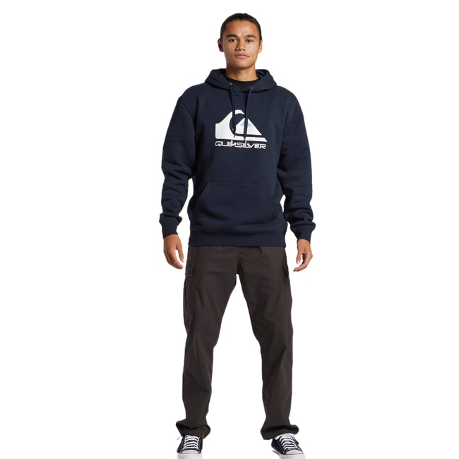  Quiksilver Big Logo Hoodie Erkek Mavi Sweatshirt
