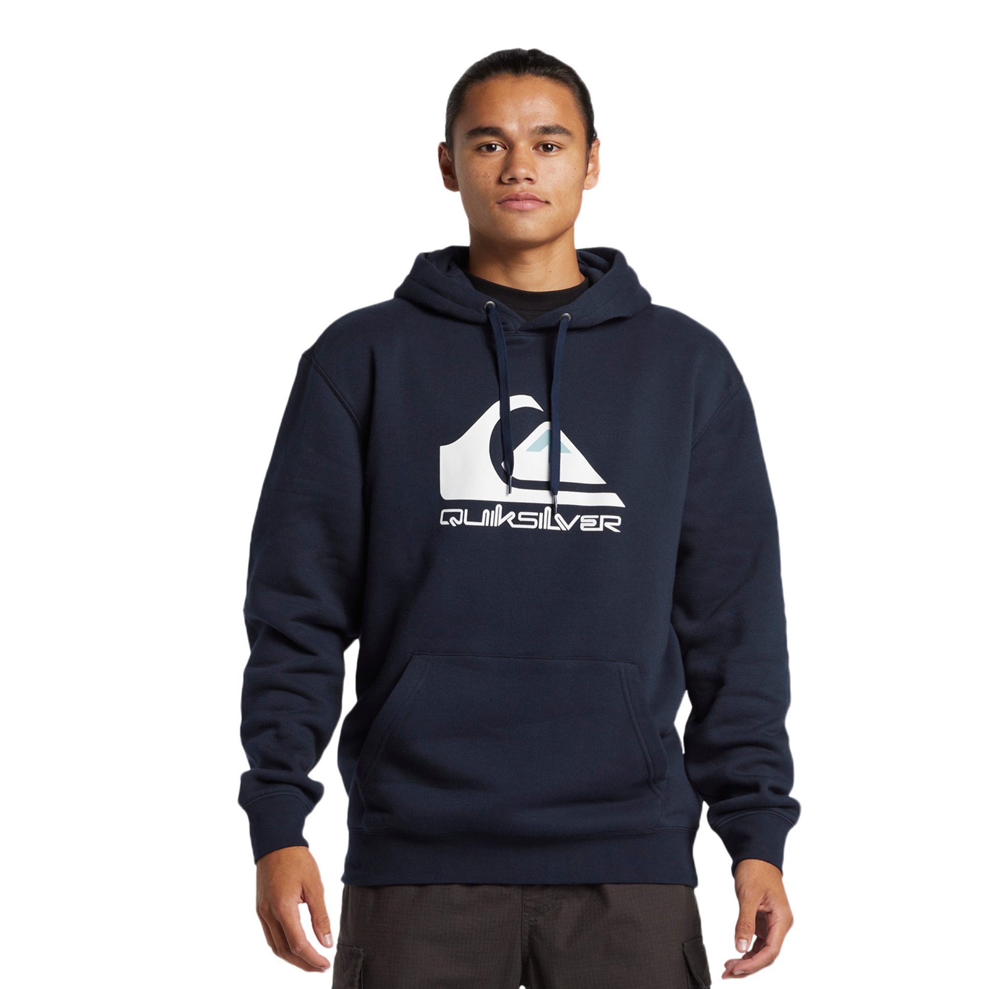 Quiksilver Big Logo Hoodie Erkek Mavi Sweatshirt