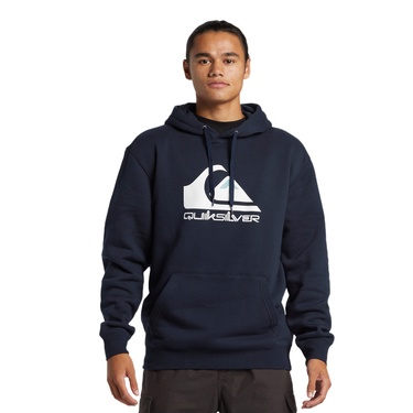  Quiksilver Big Logo Hoodie Erkek Mavi Sweatshirt