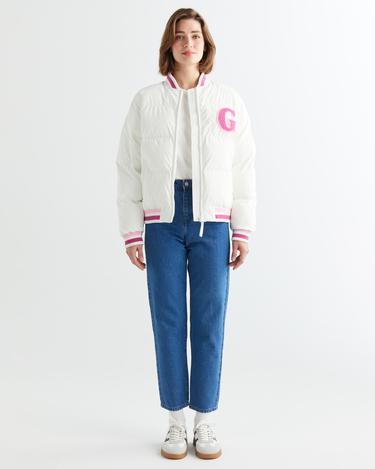  GANT Kadın Krem Hakim Yaka Logolu Bomber Ceket