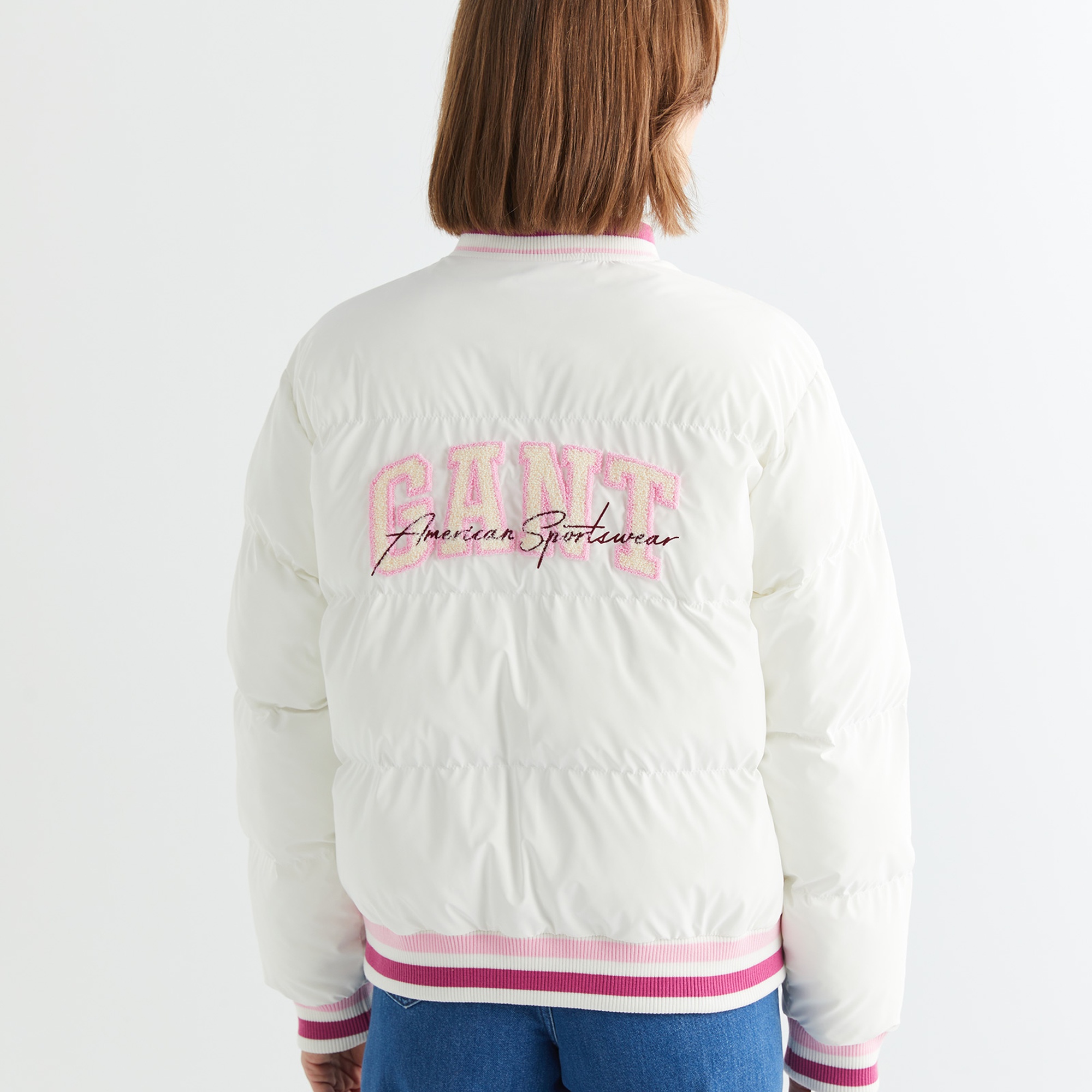 GANT Kadın Krem Hakim Yaka Logolu Bomber Ceket