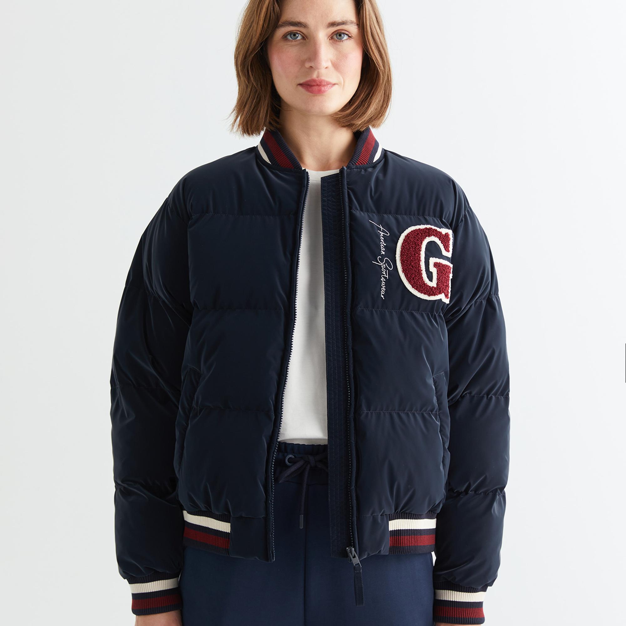 GANT Kadın Lacivert Hakim Yaka Logolu Bomber Ceket