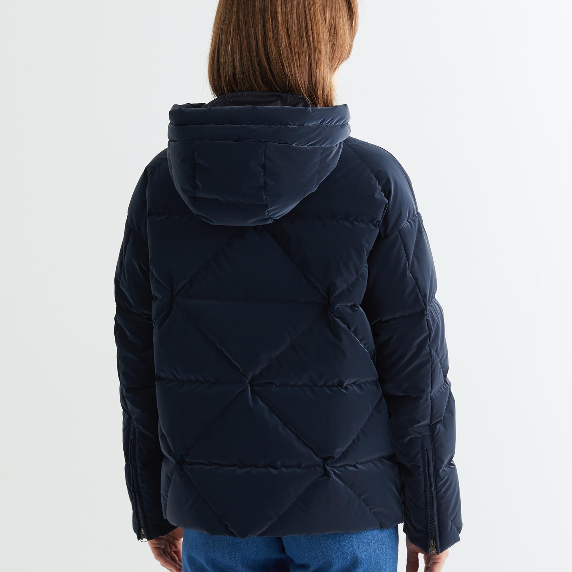 GANT Kadın Lacivert Kapüşonlu Kapitone Mont