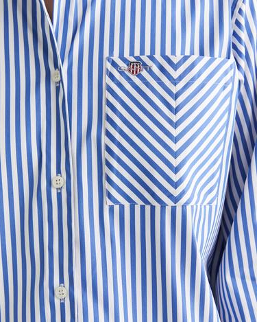 GANT Kadın Mavi Regular Fit Çizgili Gömlek