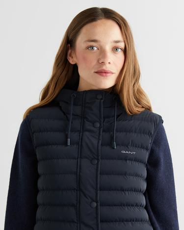  GANT Kadın Lacivert Kapüşonlu Kapitone Yelek