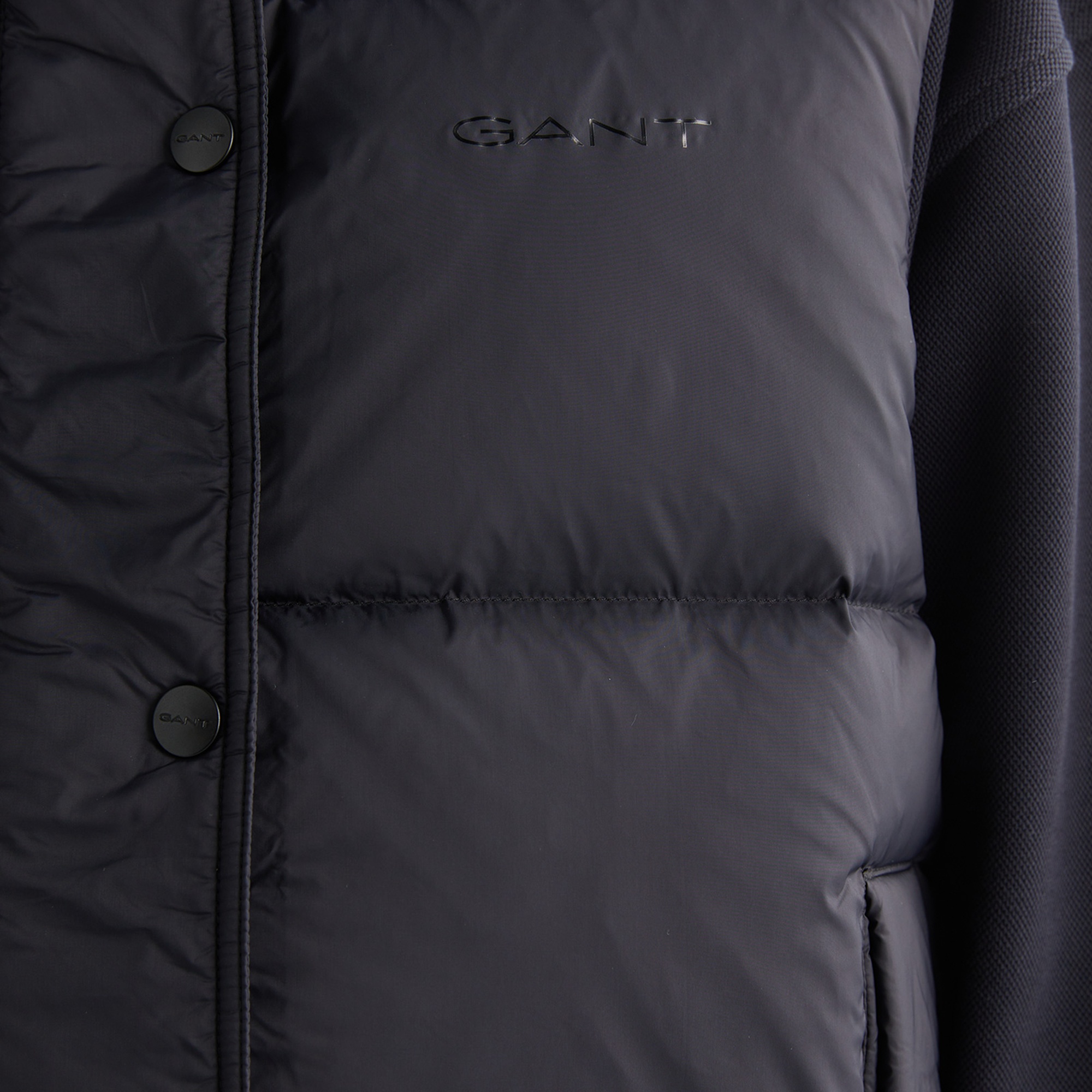 GANT Kadın Siyah Relaxed Fit Fermuarlı Logolu Yelek