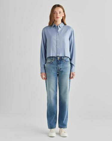  GANT Kadın Mavi Crop Fit Gömlek