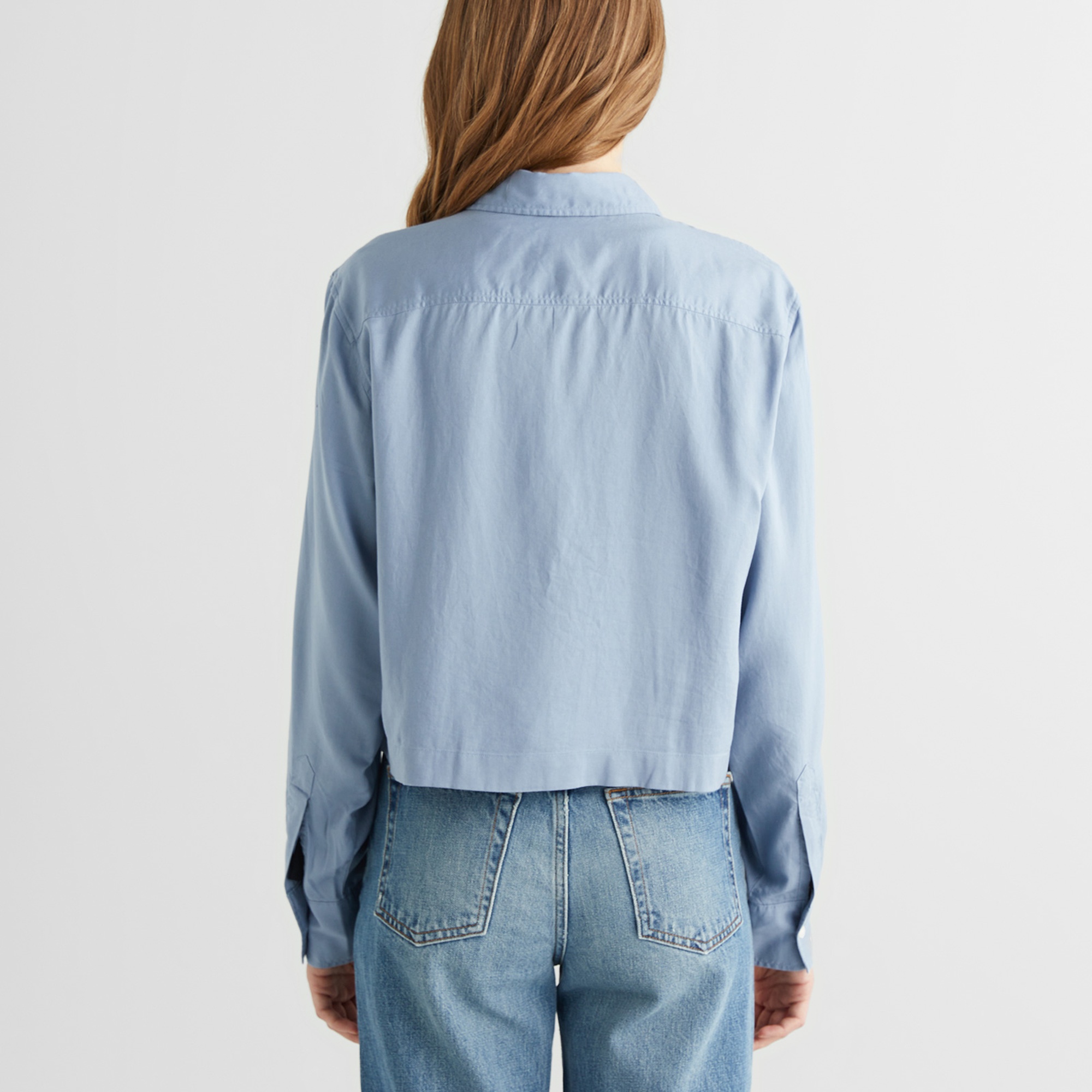 GANT Kadın Mavi Crop Fit Gömlek