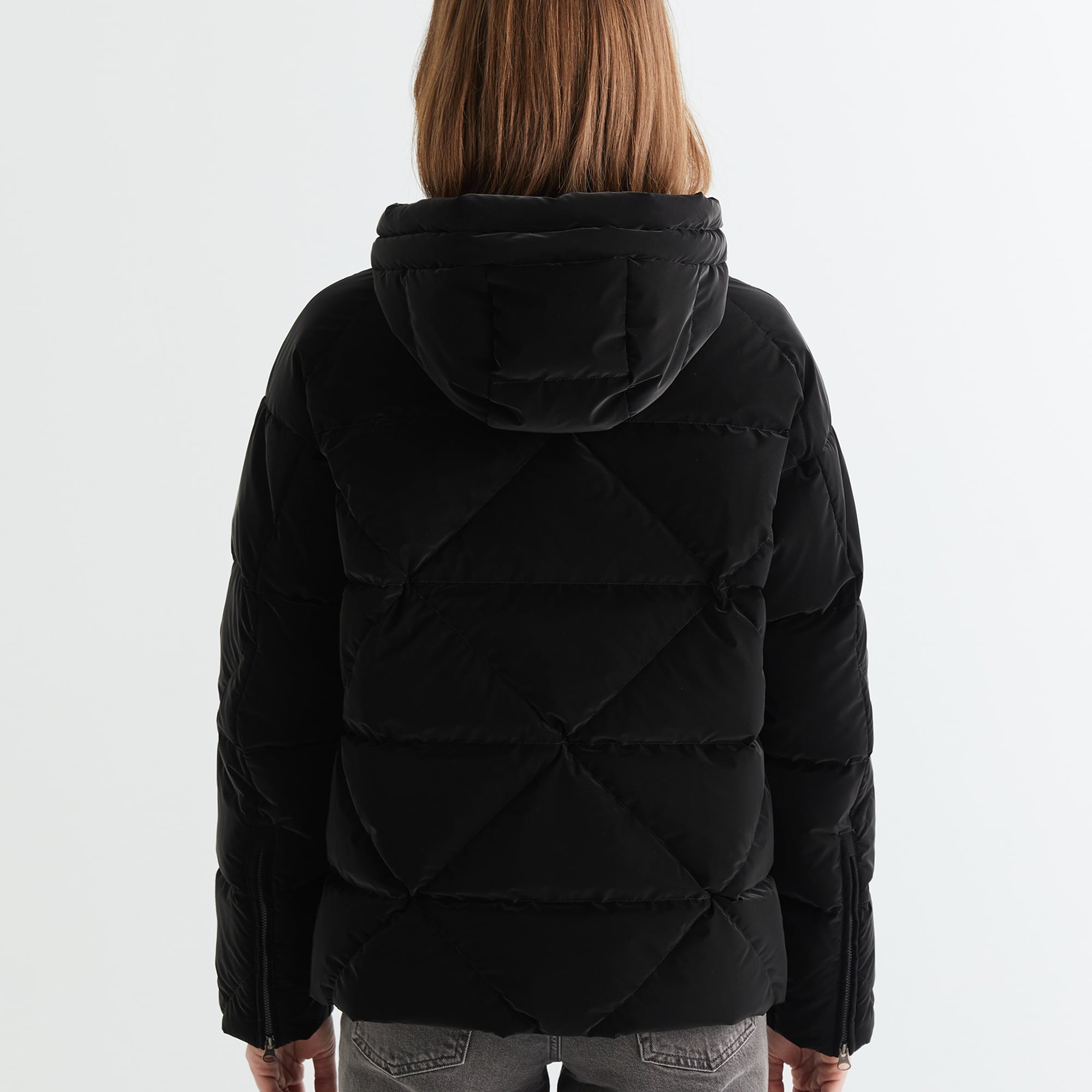 GANT Kadın Siyah Kapüşonlu Kapitone Mont