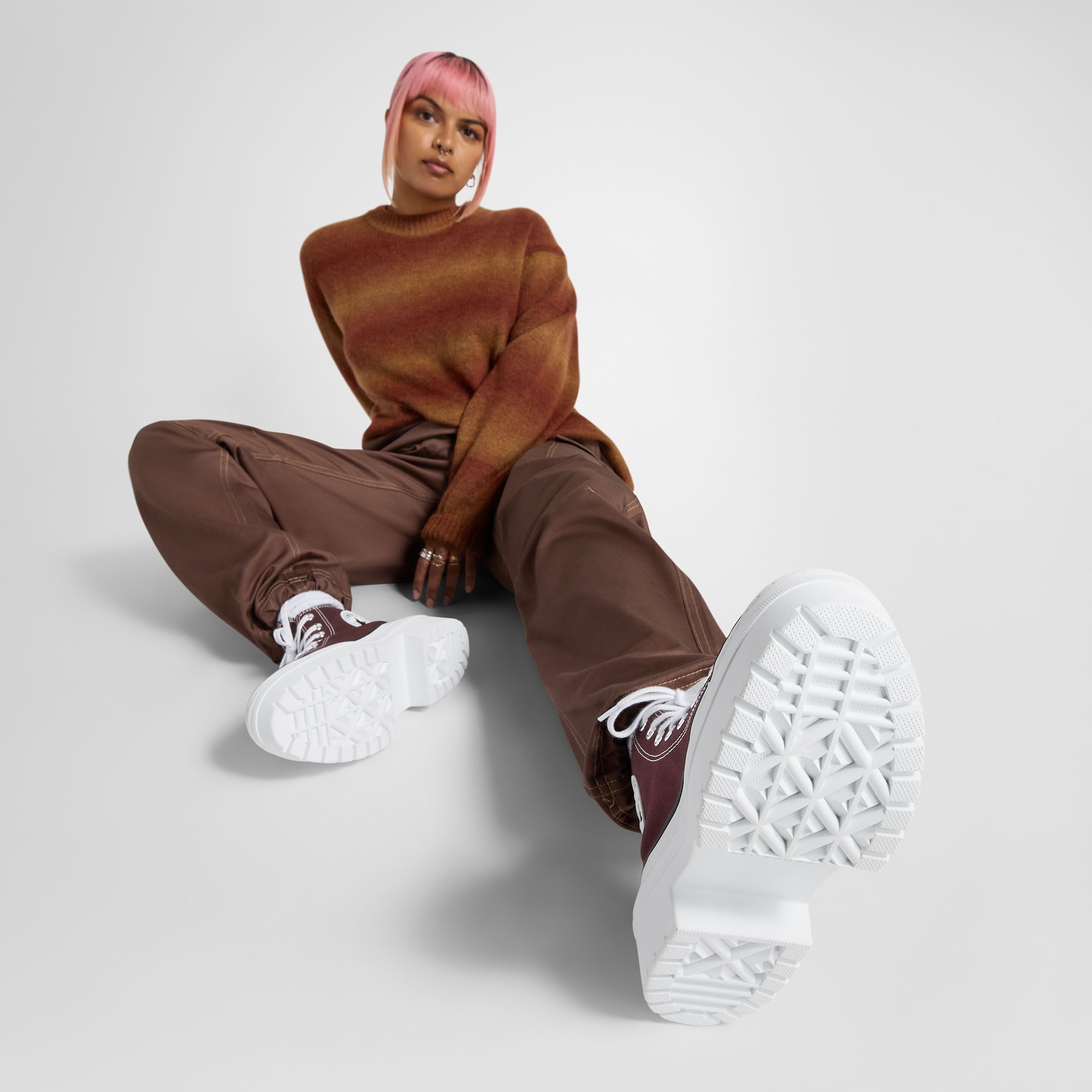 Converse Chuck Taylor All Star Lugged Heel Kadın Bordo Platform Sneaker