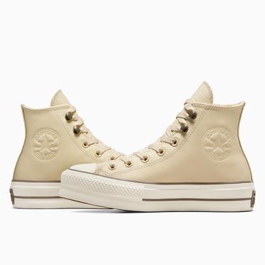  Converse Chuck Taylor All Star Lift Unisex Krem Deri Bot