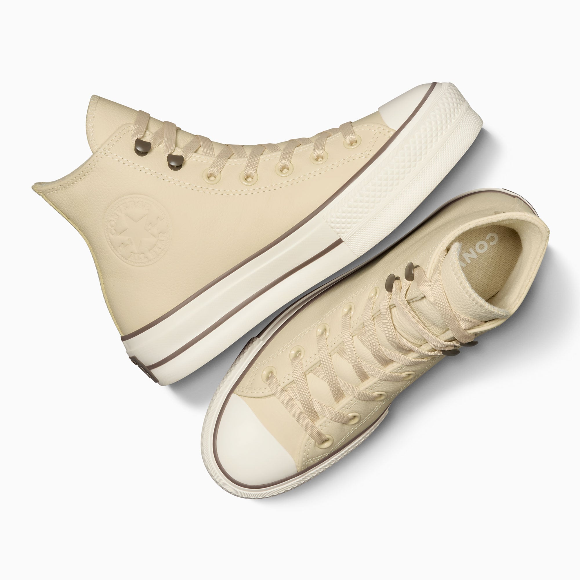 Converse Chuck Taylor All Star Lift Unisex Krem Deri Bot - Görsel 9