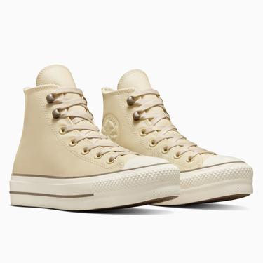  Converse Chuck Taylor All Star Lift Unisex Krem Deri Bot