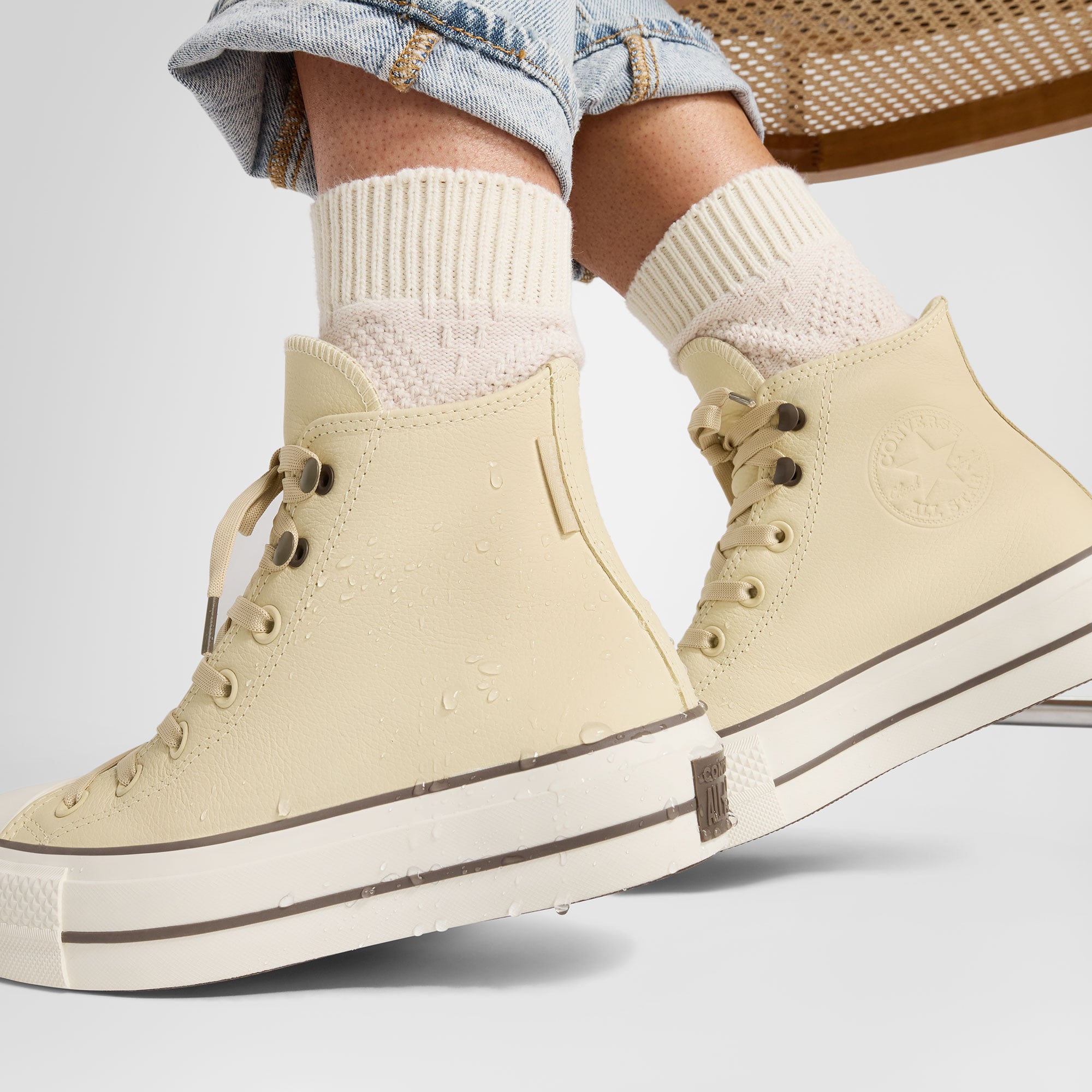 Converse Chuck Taylor All Star Lift Unisex Krem Deri Bot - Görsel 6