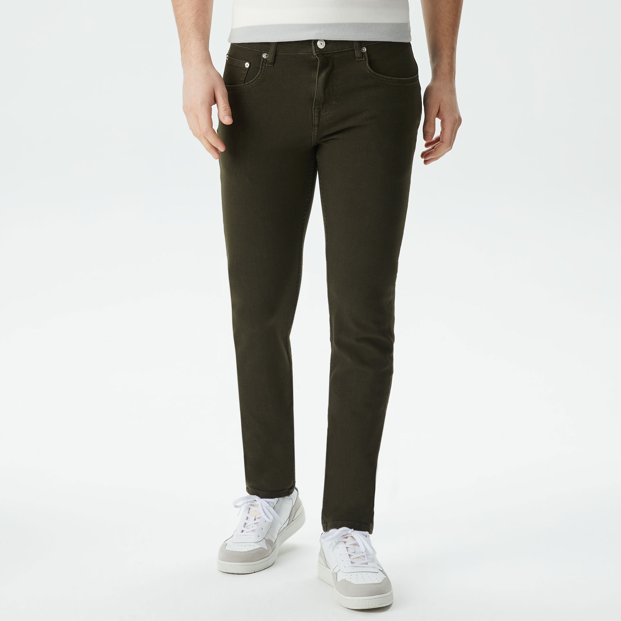 Lacoste Erkek Slim Fit Yeşil Jean Pantolon