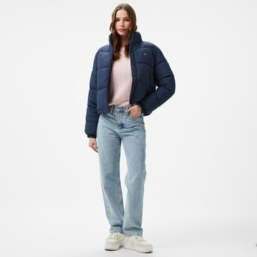  Tommy Hilfiger Jeans Essential Puffer Kadın Lacivert Ceket