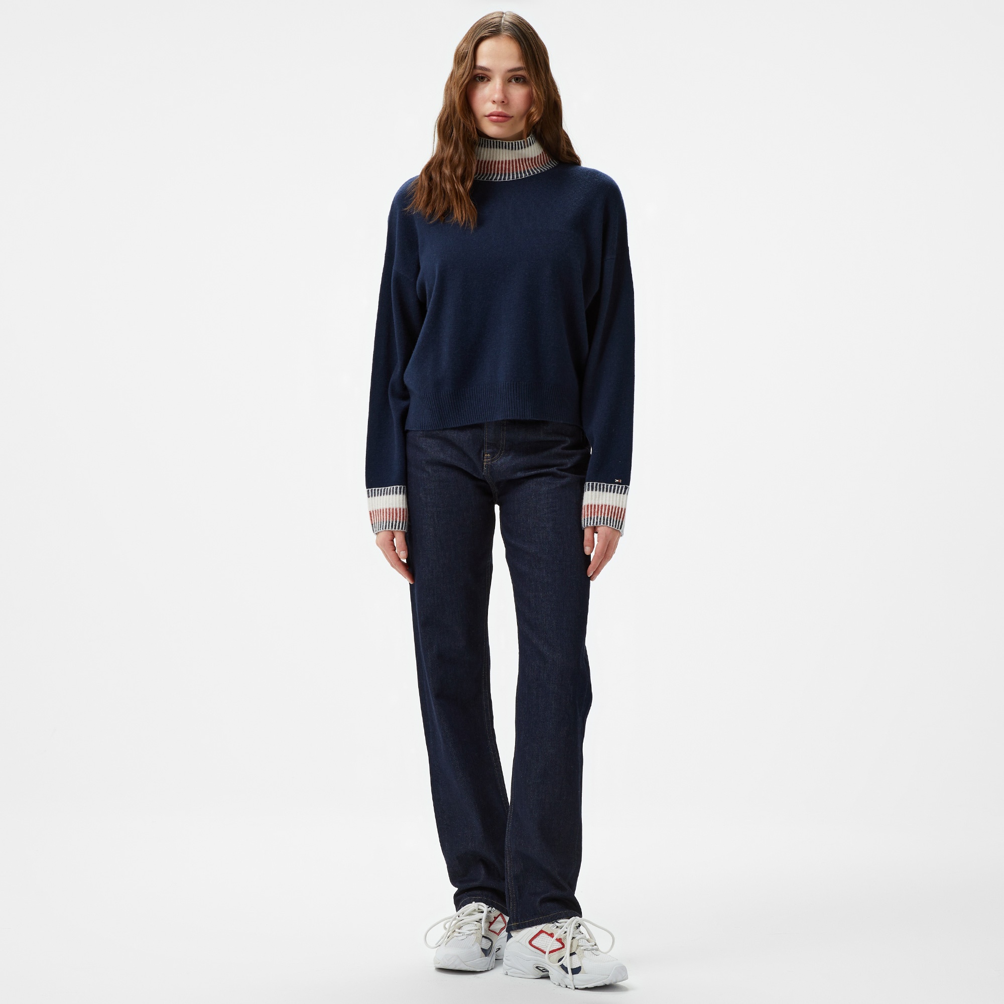 Tommy Hilfiger Global Stp Kadın Mavi Kazak