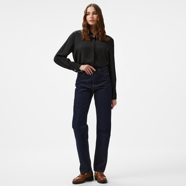  Tommy Hilfiger Fluid Viscose Regular Kadın Siyah Gömlek