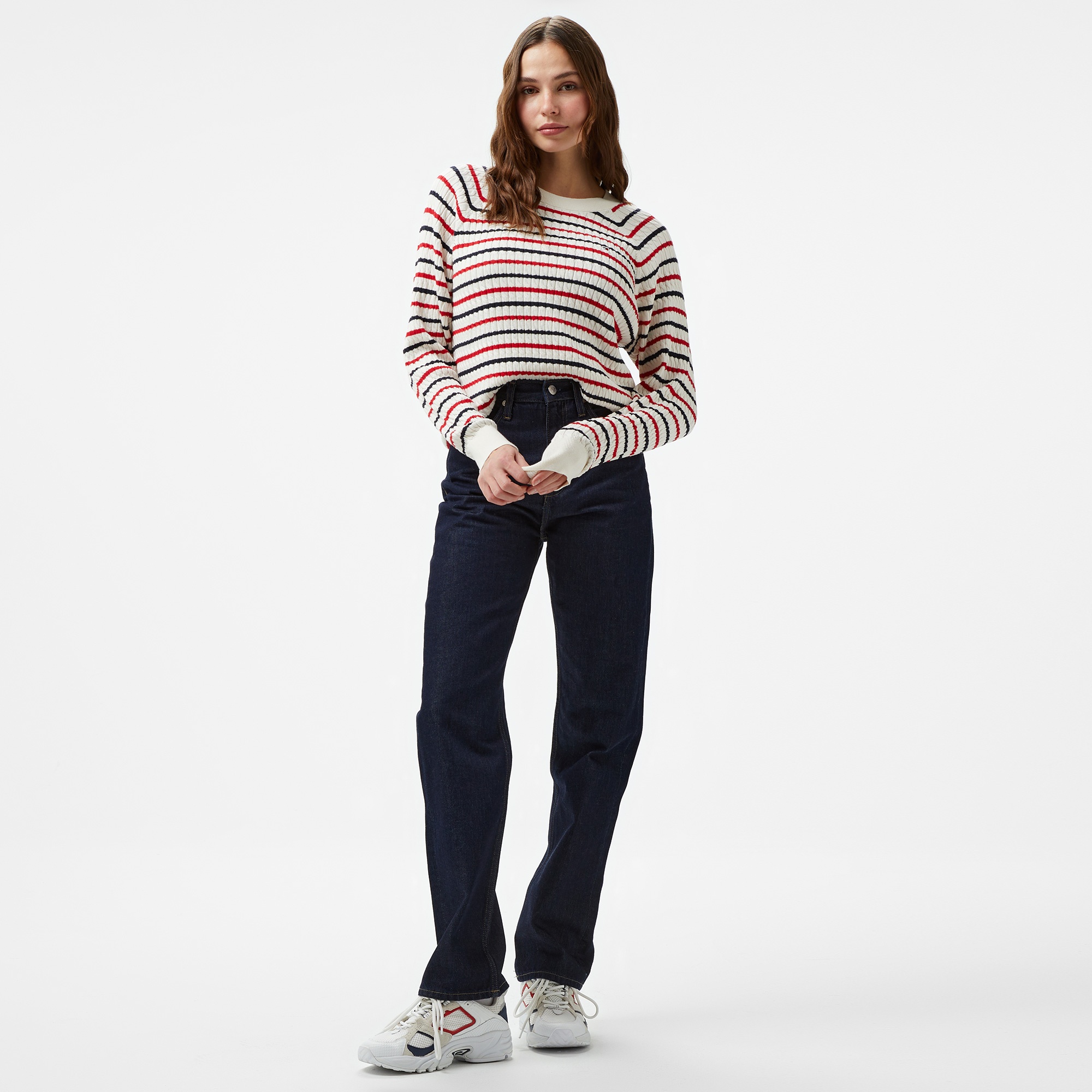 Tommy Hilfiger Kadın Beyaz Kazak