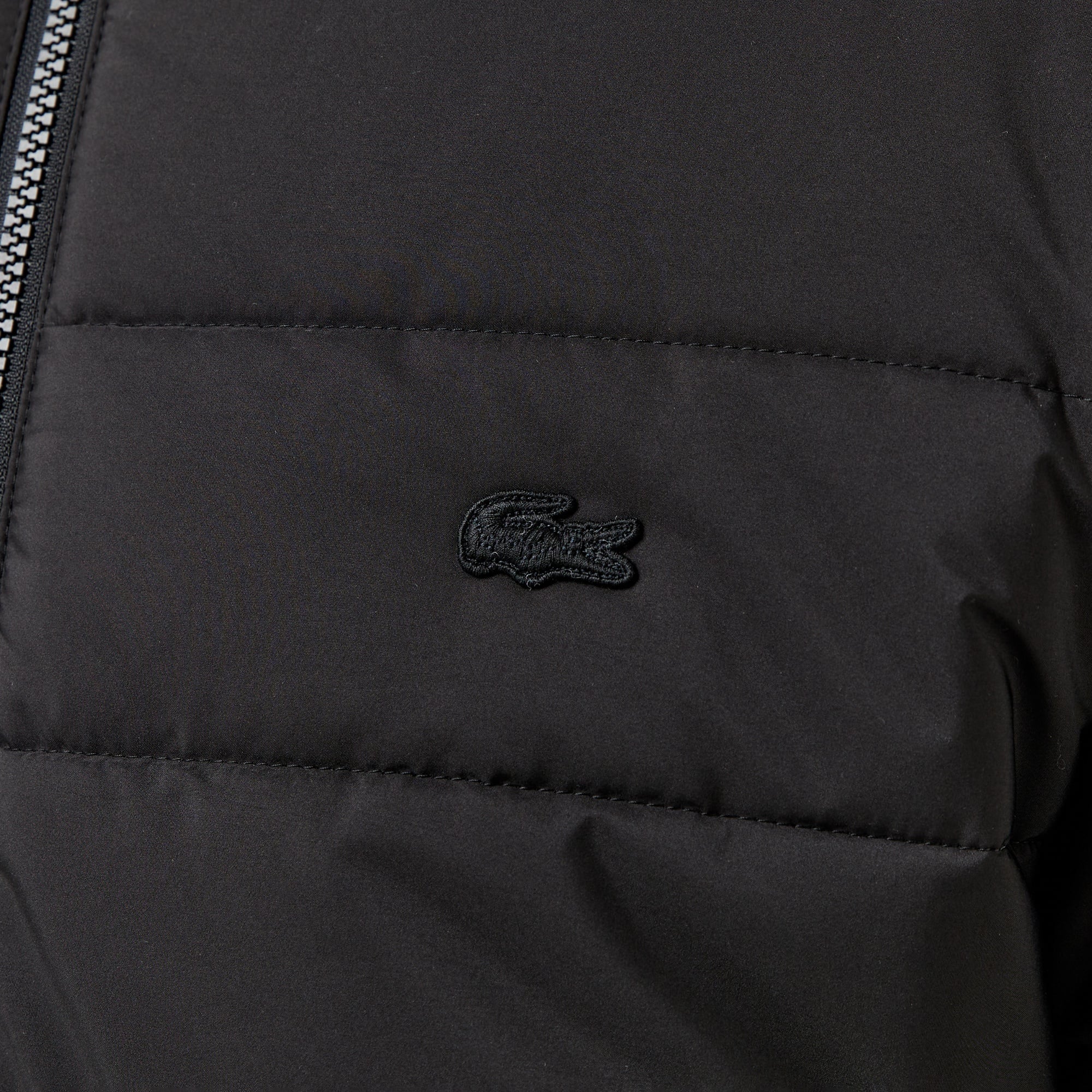 Erkek Regular Fit Dik Yaka Çift Taraflı Siyah Mont