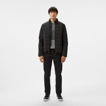  Erkek Regular Fit Dik Yaka Çift Taraflı Siyah Mont