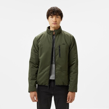  Erkek Regular Fit Dik Yaka Çift Taraflı Siyah Mont