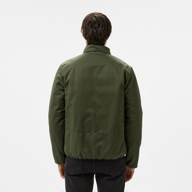  Erkek Regular Fit Dik Yaka Çift Taraflı Siyah Mont