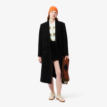  Kadın Regular Fit Yün Siyah Palto