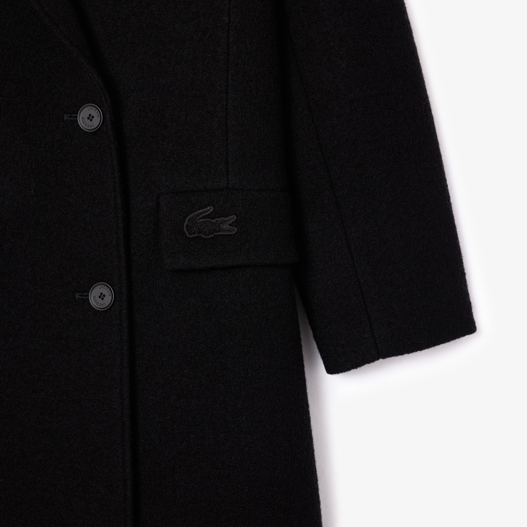 Kadın Regular Fit Yün Siyah Palto