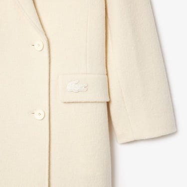  Kadın Regular Fit Yün Krem Palto