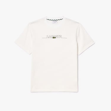  Erkek Classic Fit Bisiklet Yaka Baskılı Beyaz T-Shirt