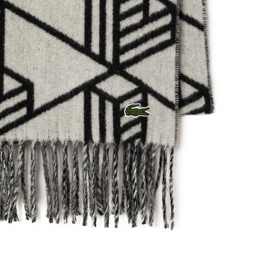  Unisex Monogram Çift Taraflı Siyah Atkı