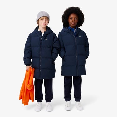  Lacoste Çocuk Kapüşonlu Lacivert Şişme Mont