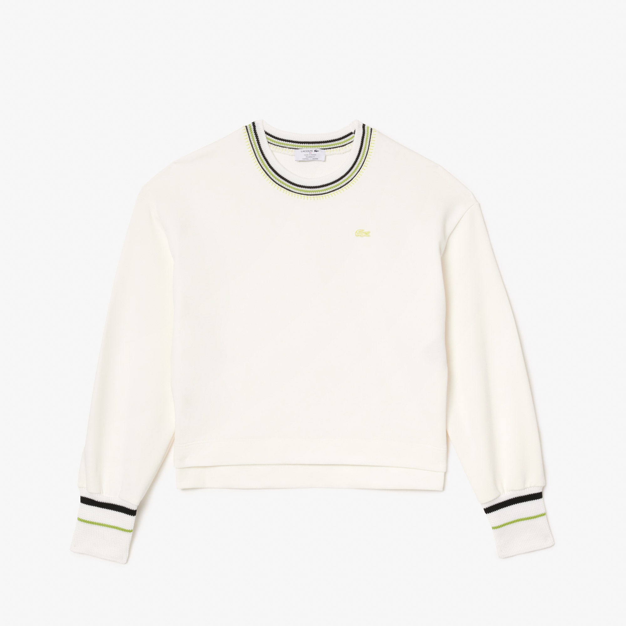 Kadın Relaxed Fit Bisiklet Yaka Beyaz Sweatshirt