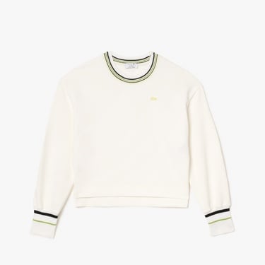  Kadın Relaxed Fit Bisiklet Yaka Beyaz Sweatshirt