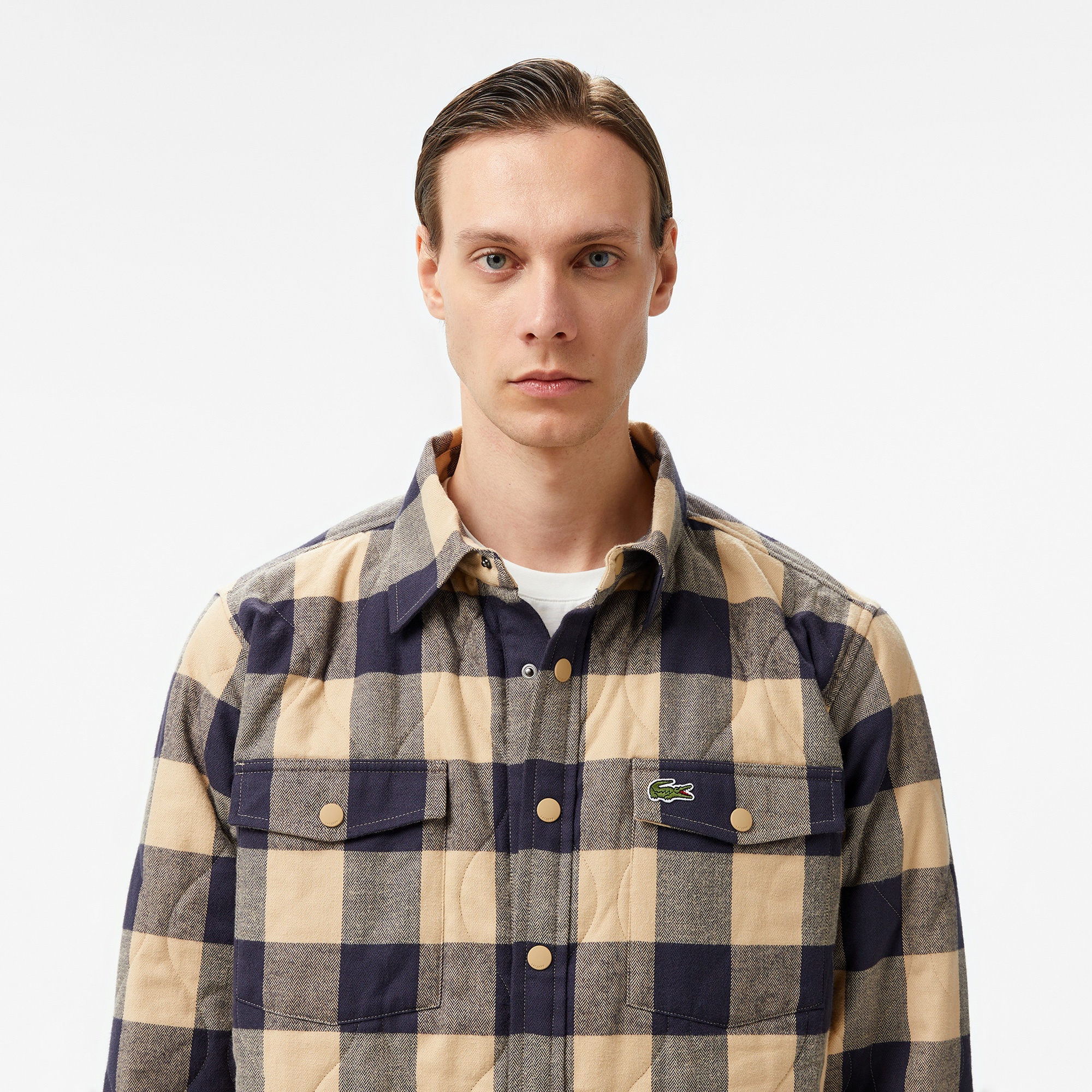 Erkek Relaxed Fit Ekose Kahverengi Gömlek