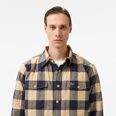  Erkek Relaxed Fit Ekose Kahverengi Gömlek