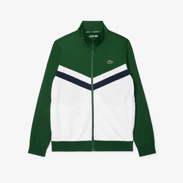  SPORT Erkek Classic Fit Fermuarlı Renk Bloklu Yeşil  Sweatshirt