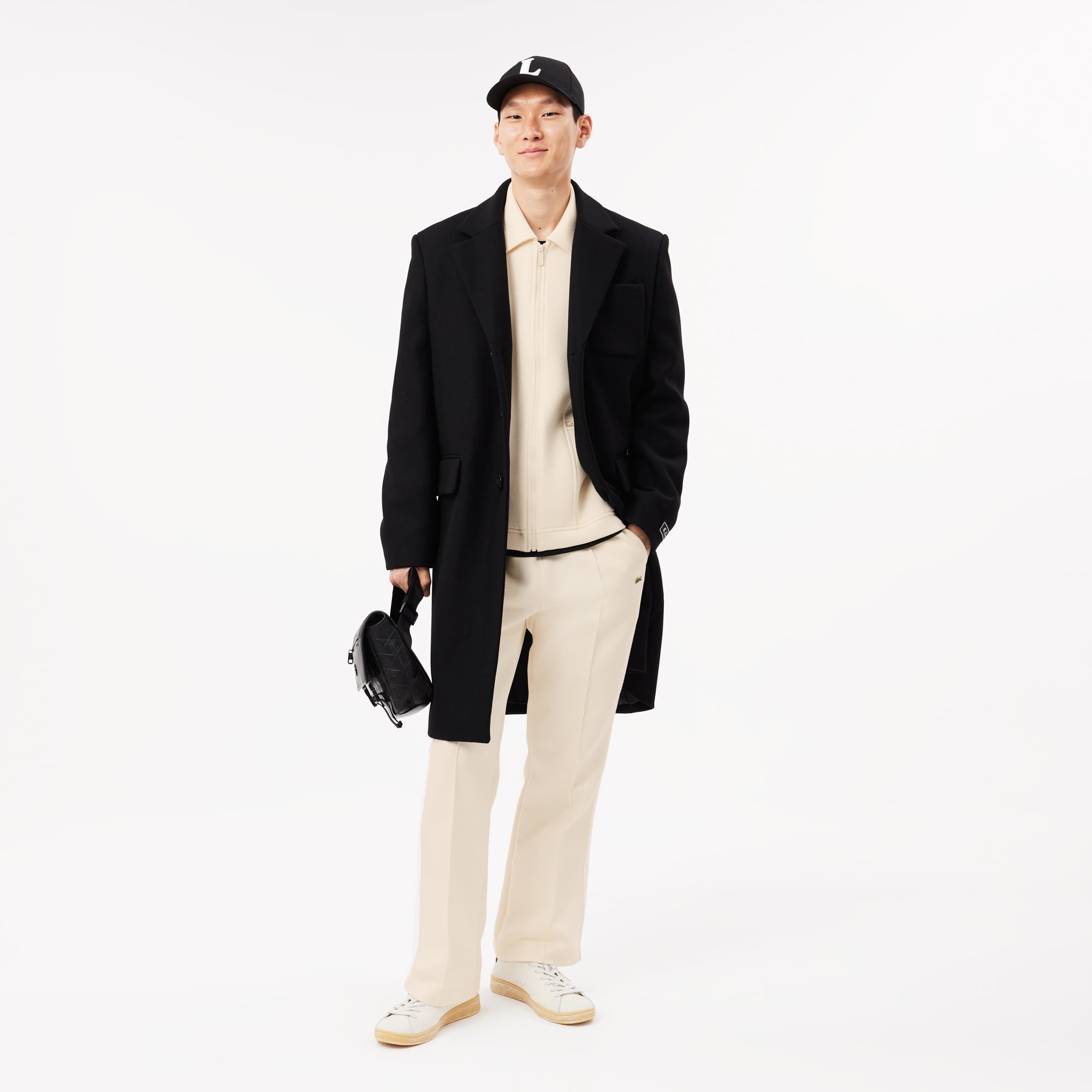 Erkek Regular Fit Fermuarlı Krem Sweatshirt