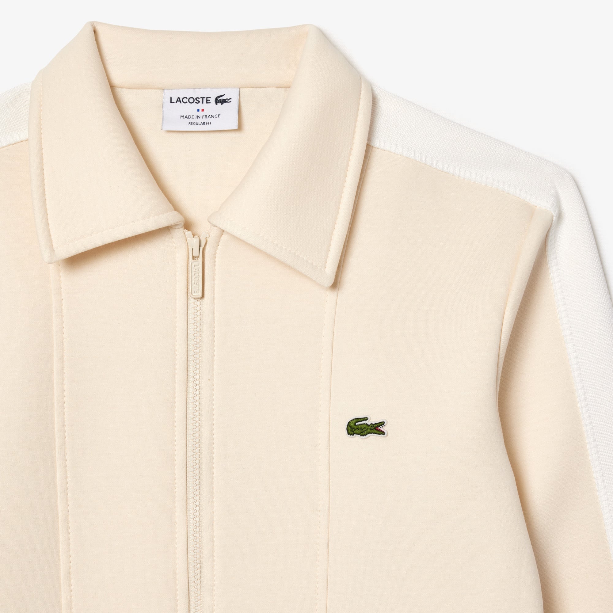 Erkek Regular Fit Fermuarlı Krem Sweatshirt