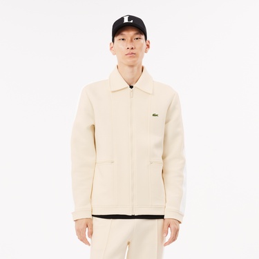  Erkek Regular Fit Fermuarlı Krem Sweatshirt