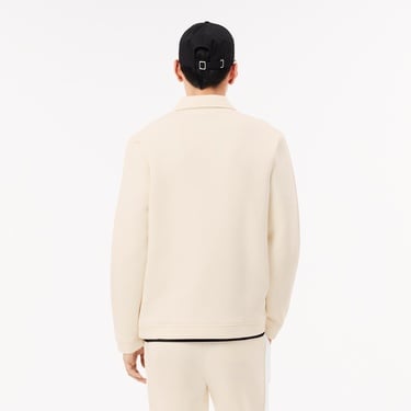  Erkek Regular Fit Fermuarlı Krem Sweatshirt