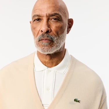  Erkek Relaxed Fit V Yaka Yün Krem Hırka