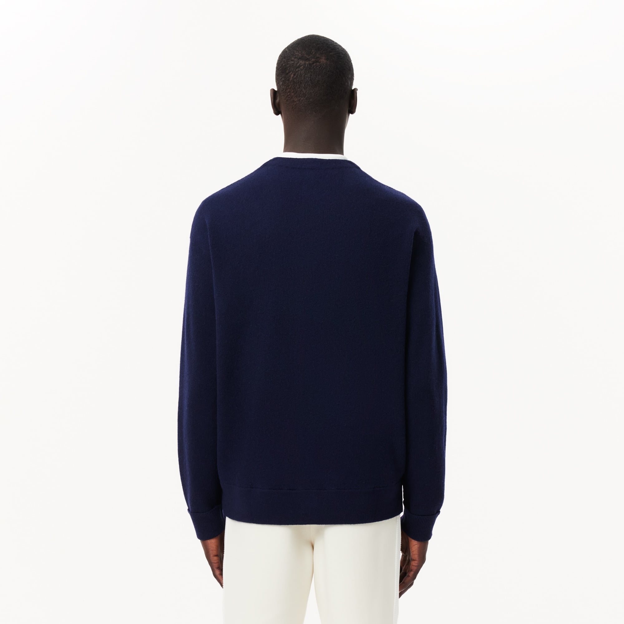 Erkek Relaxed Fit V Yaka Lacivert Hırka