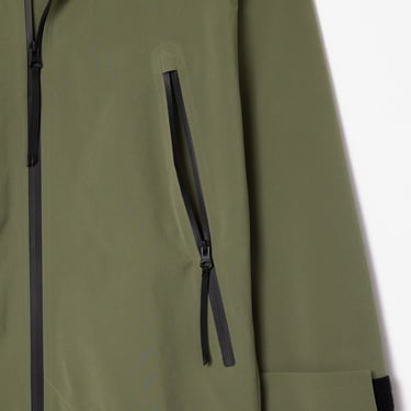  Kadın Oversize Fit Kapüşonlu Haki Trençkot