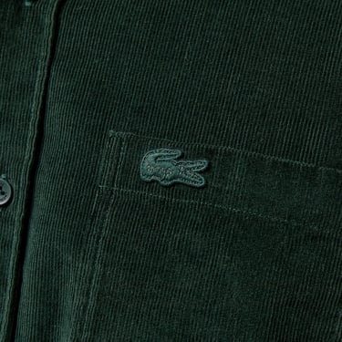  Erkek Regular Fit Düğmeli Yaka Koyu Yeşil Gömlek