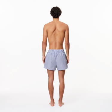  Erkek Çizgili 3'lü Mavi Boxer