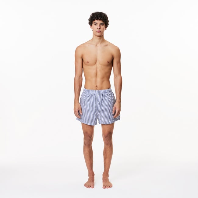  Erkek Çizgili 3'lü Mavi Boxer