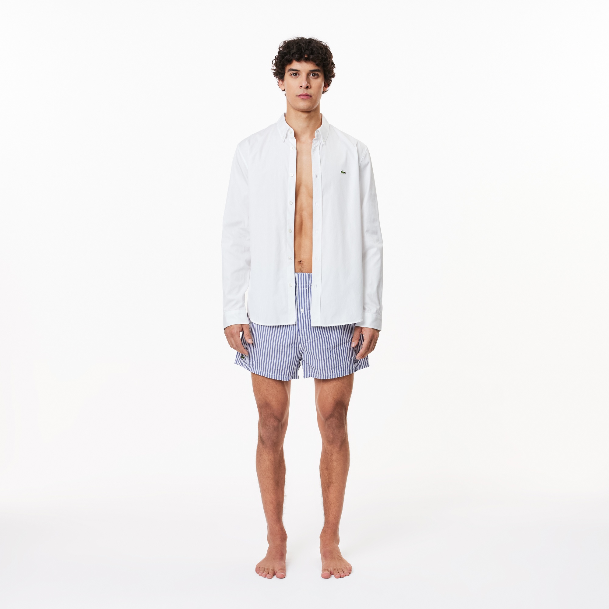 Erkek Çizgili 3'lü Mavi Boxer